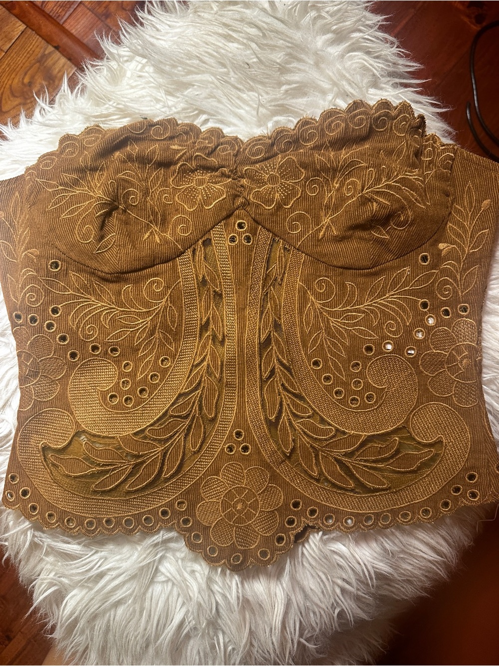 Embroidered Cutout Corset - Ollari Size S